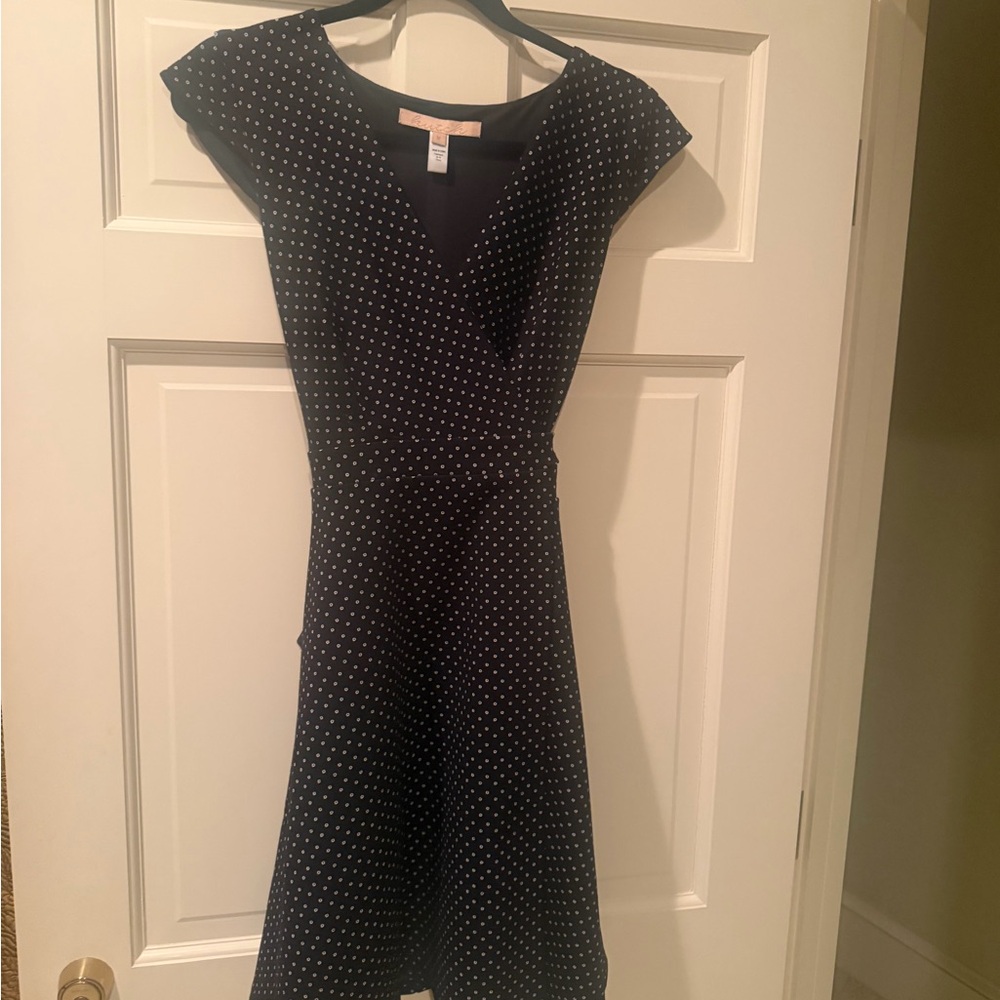 Black Polka Dot Fit-and-Flare Dress